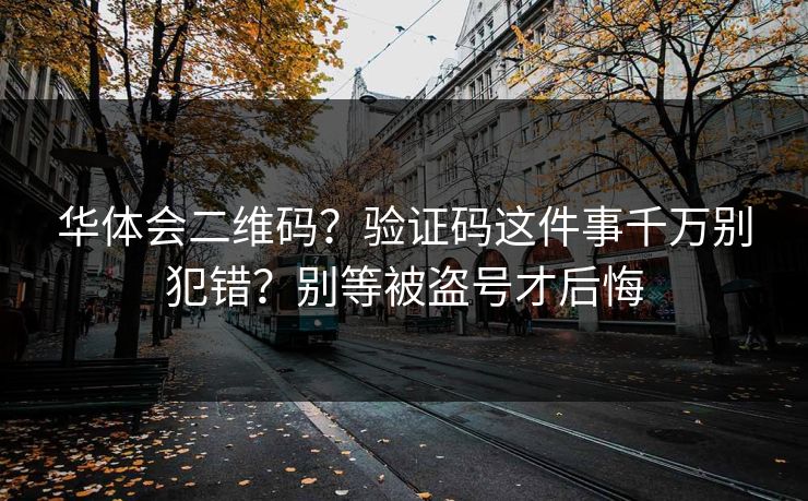 华体会二维码？验证码这件事千万别犯错？别等被盗号才后悔