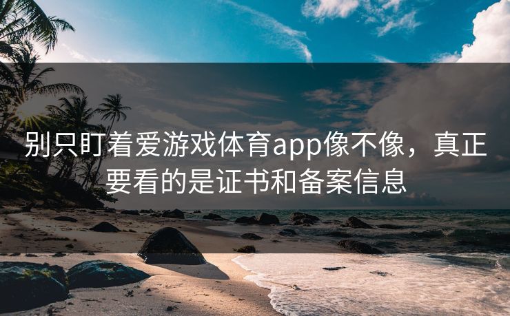 别只盯着爱游戏体育app像不像,真正要看的是证书和备案信息 别只盯着爱游戏体育app像不像,真正要看的是证书和备案信息